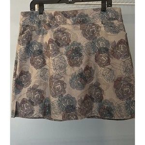 Lady Hagen Women's Gray Floral Lined Pull On Golf Skort Size 16